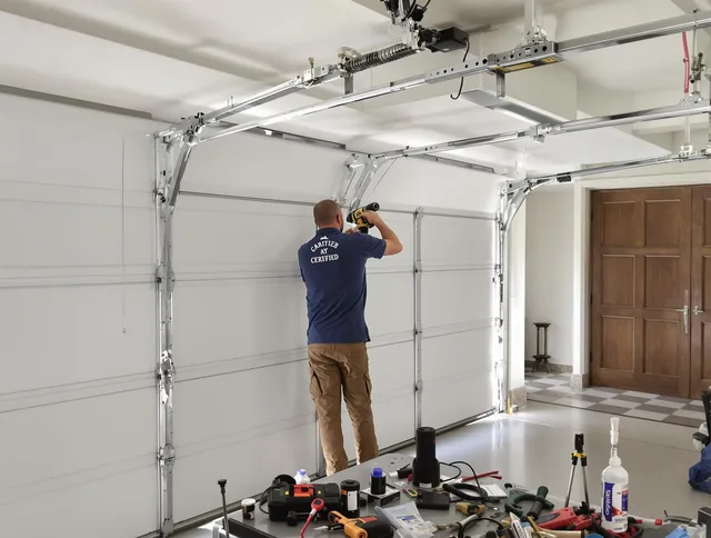 Wilmington Garage Door Repair certified technician performing precision garage door repair in Wilmington