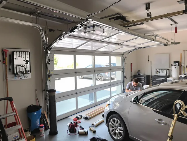 Garage door noise reduction service by Wilmington Garage Door Repair in Wilmington